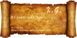 Klinko Gábor névjegykártya